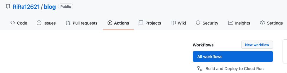 GitHub Actions Tab